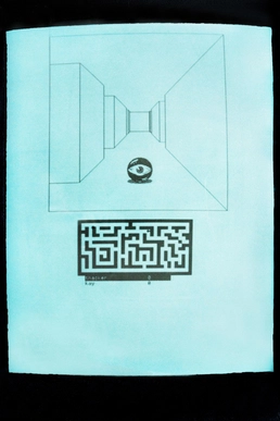 Photo of Xerox Alto version of the game, featuring the eyeball avatar of another player
